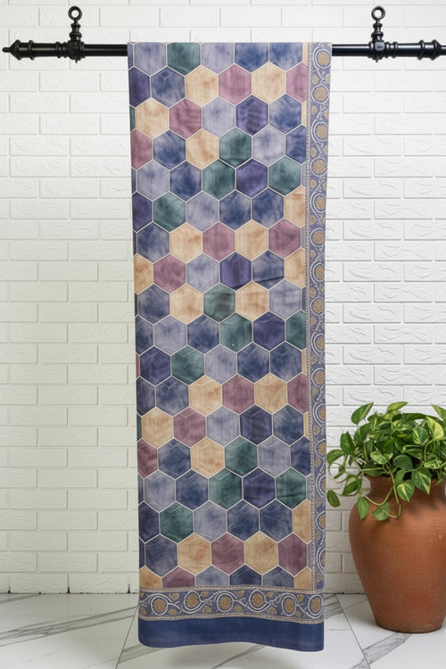 Honeycomb Elegance Linen Chanderi