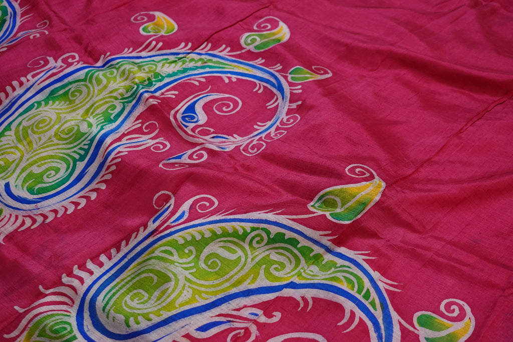 Pure Silk Hand Painted Barshamangal Pattachitra