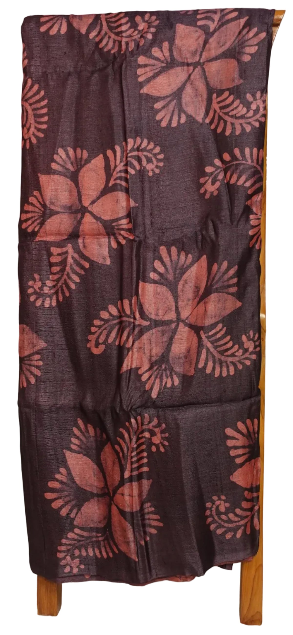 Gachhi Tussar With Floral Indonesian Batik