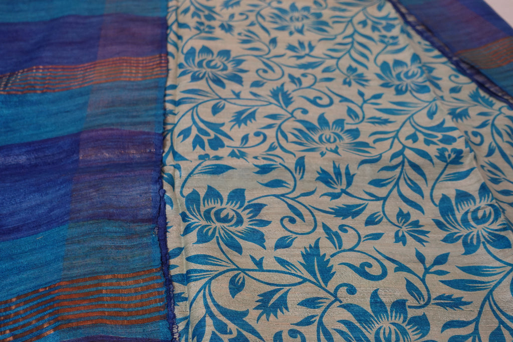 Floral Print Ghicha Tussar
