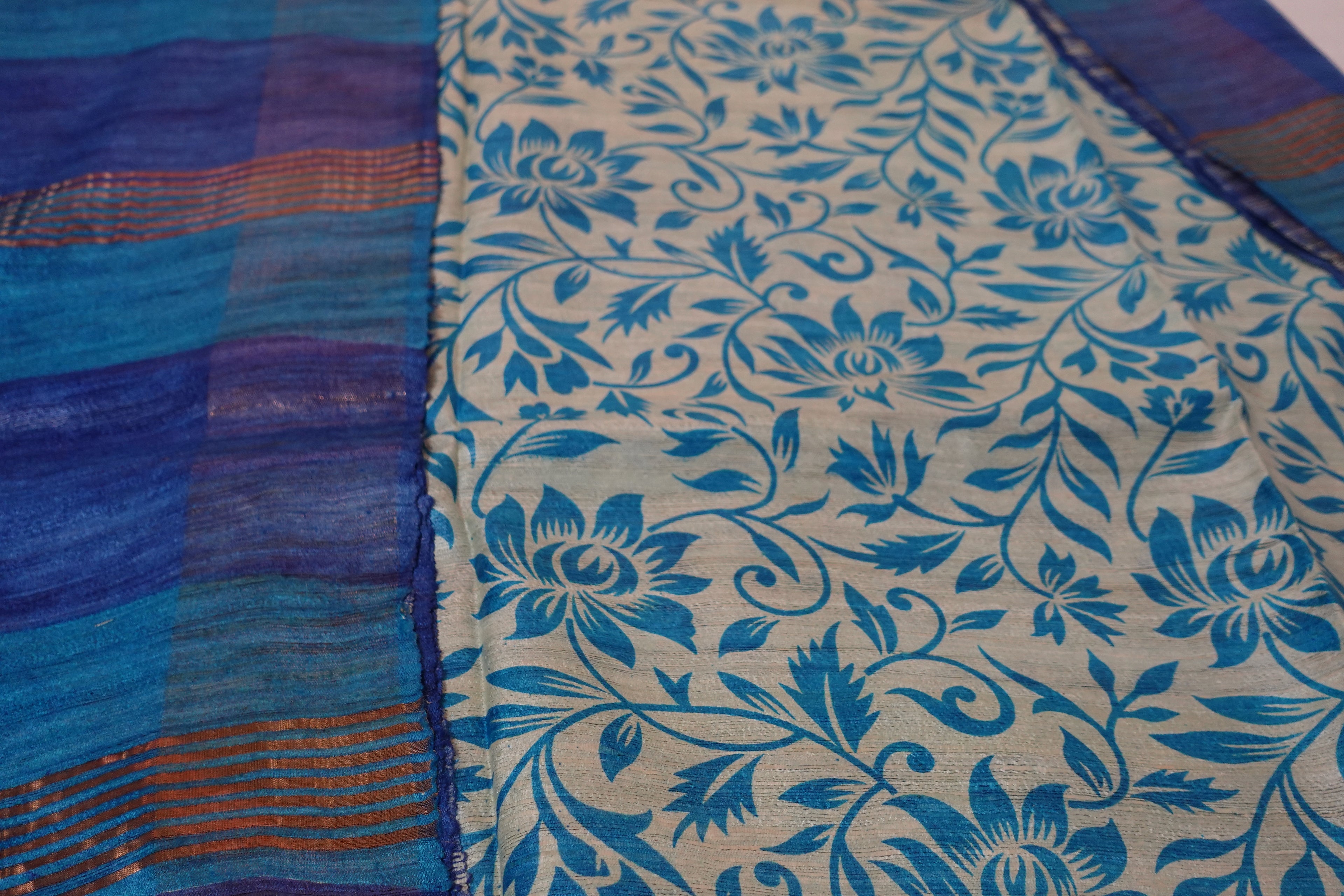 Floral Print Ghicha Tussar