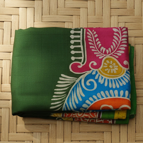 Marigold Pure Silk With Hand Painted Pattachitra