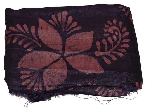 Gachhi Tussar With Floral Indonesian Batik
