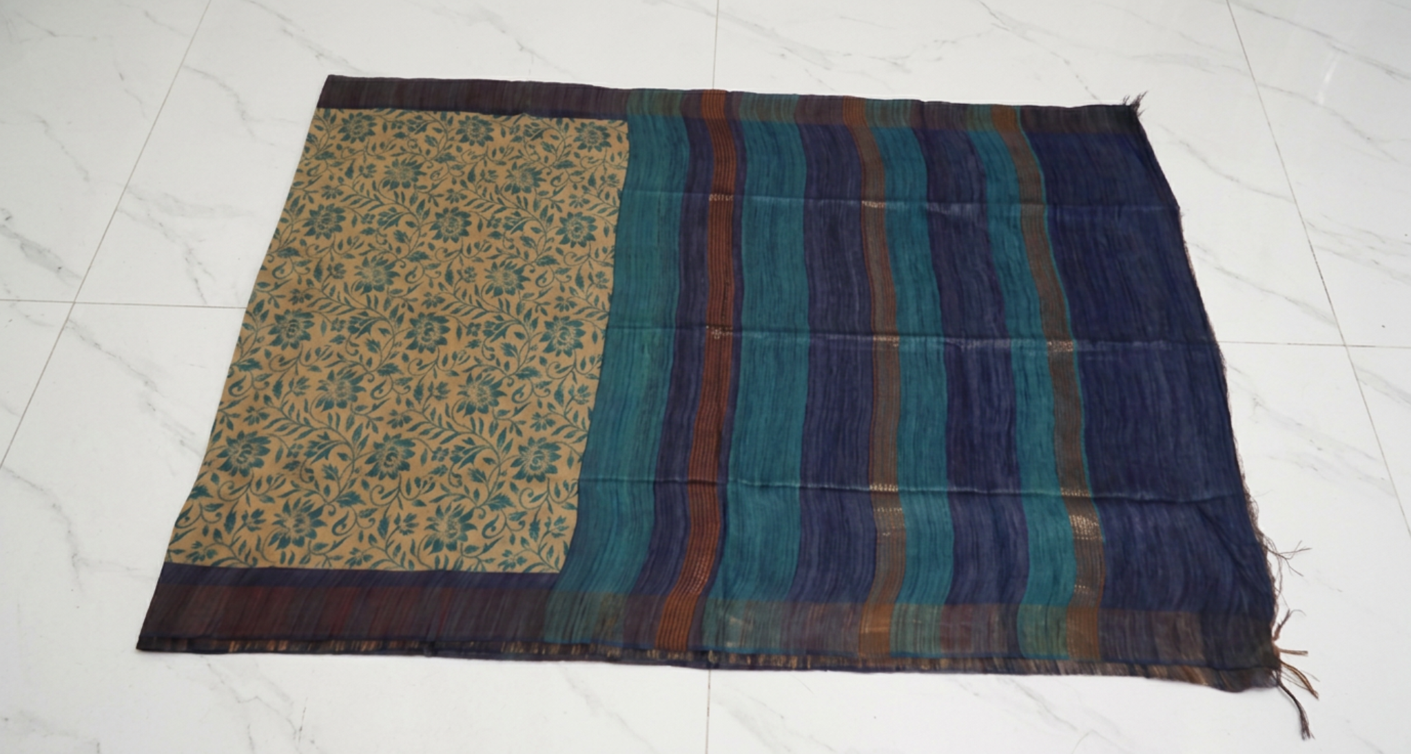 Floral Print Ghicha Tussar
