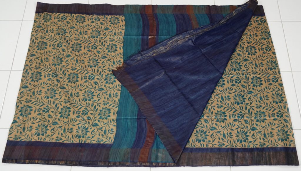 Floral Print Ghicha Tussar