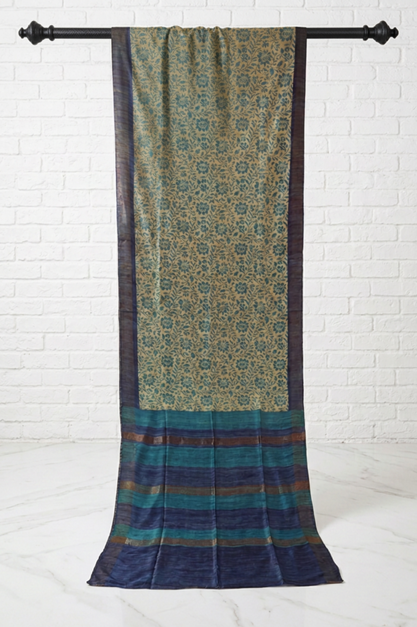 Floral Print Ghicha Tussar