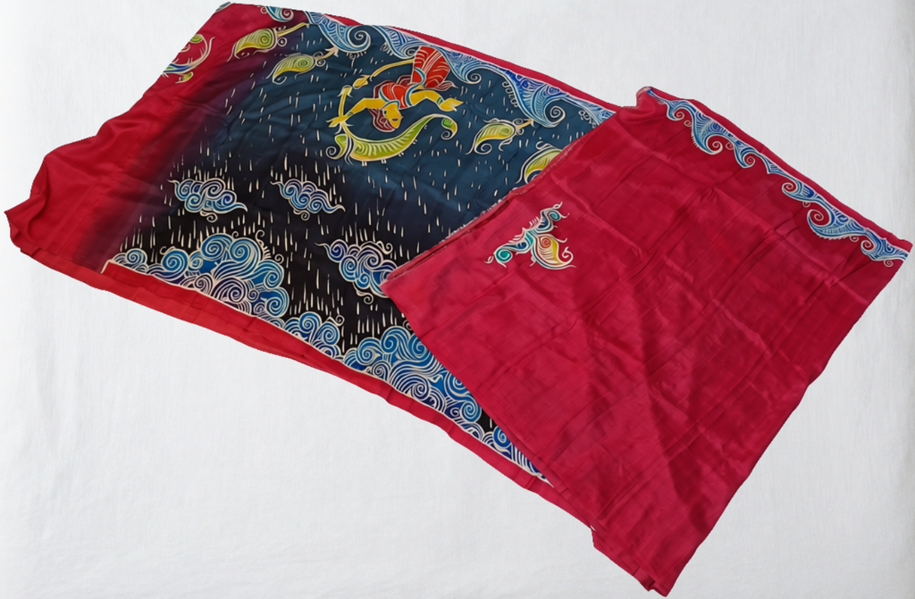 Pure Silk Hand Painted Barshamangal Pattachitra