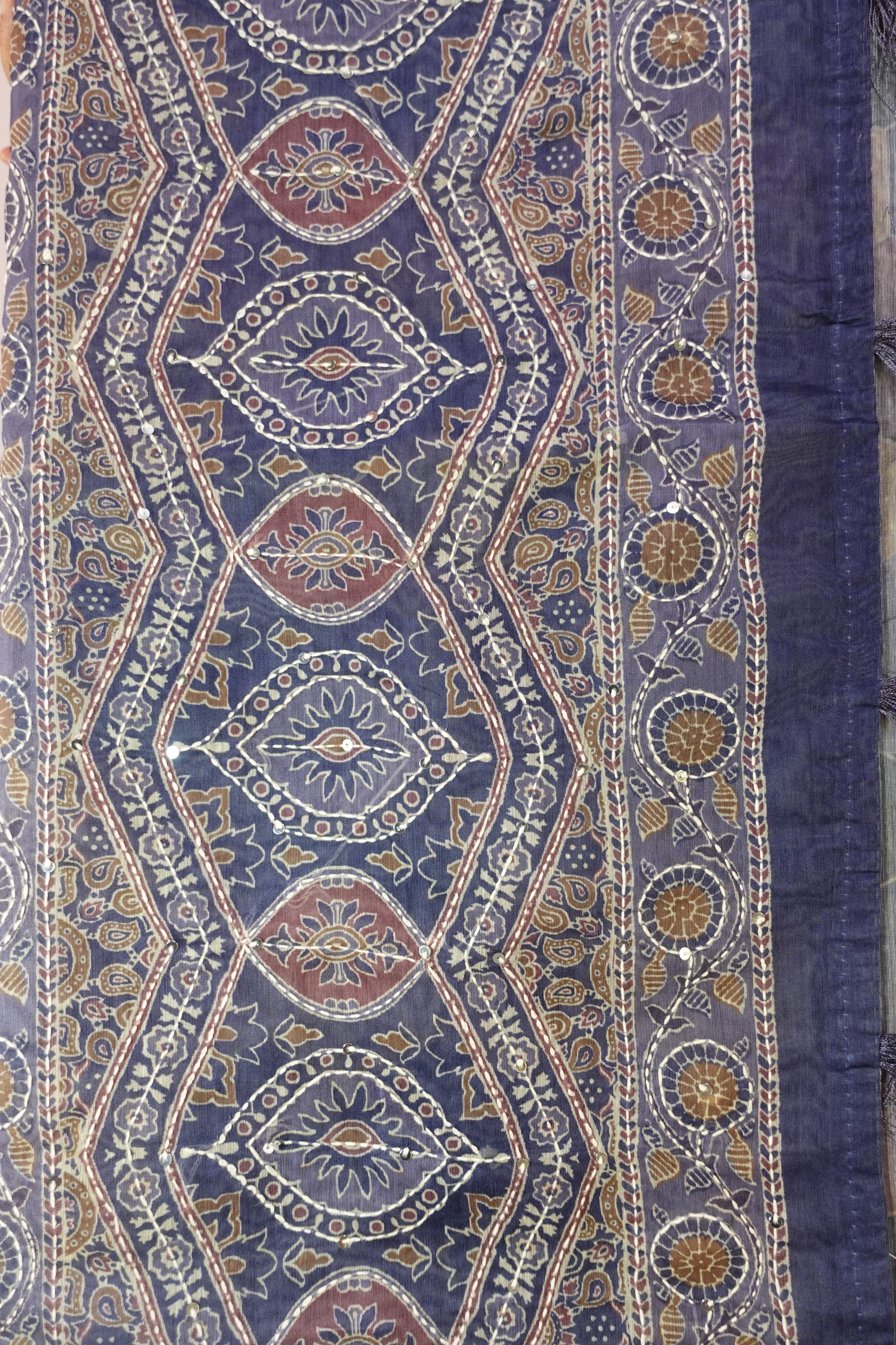 Honeycomb Elegance Linen Chanderi