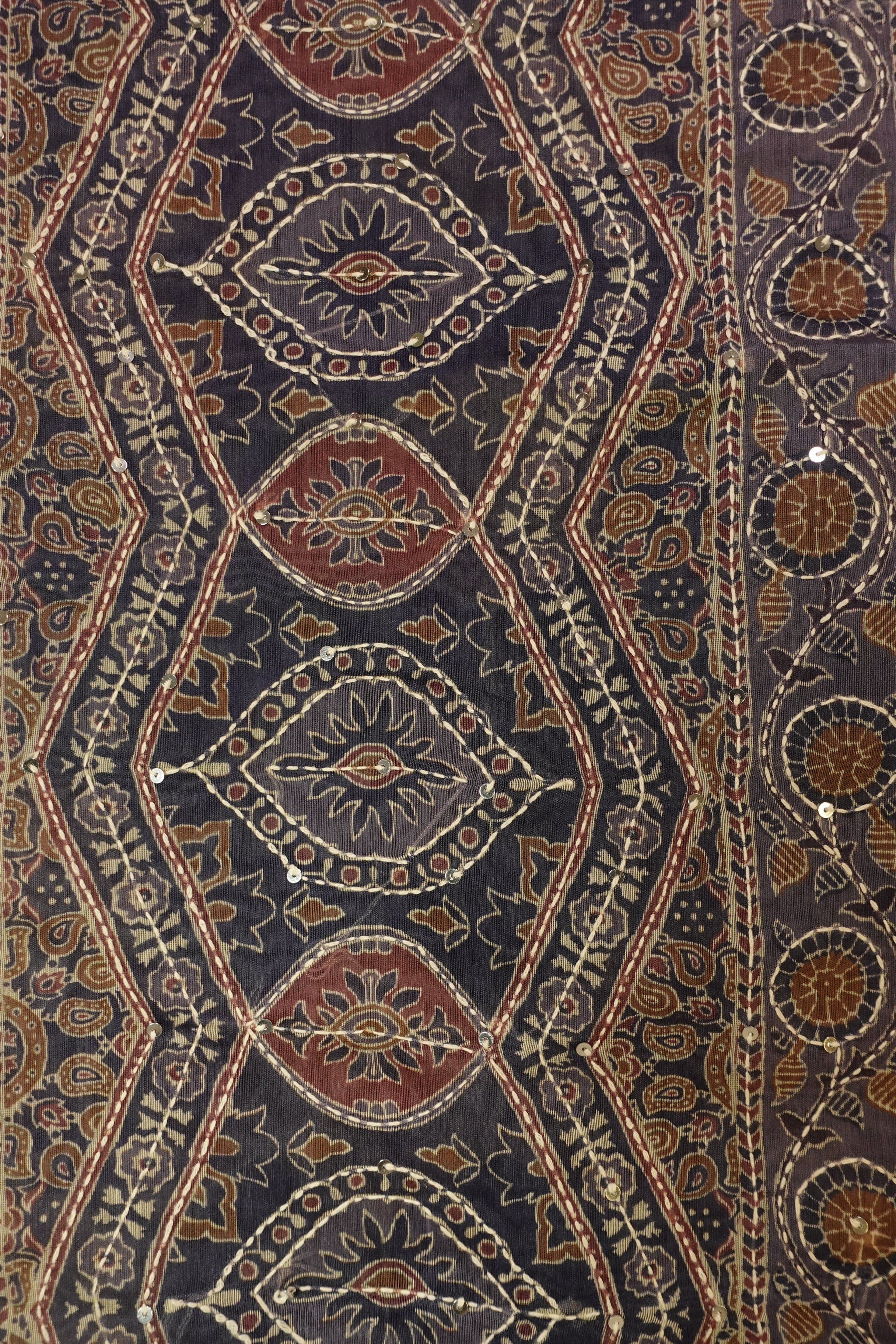 Honeycomb Elegance Linen Chanderi