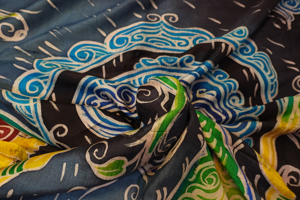 Pure Silk Hand Painted Barshamangal Pattachitra