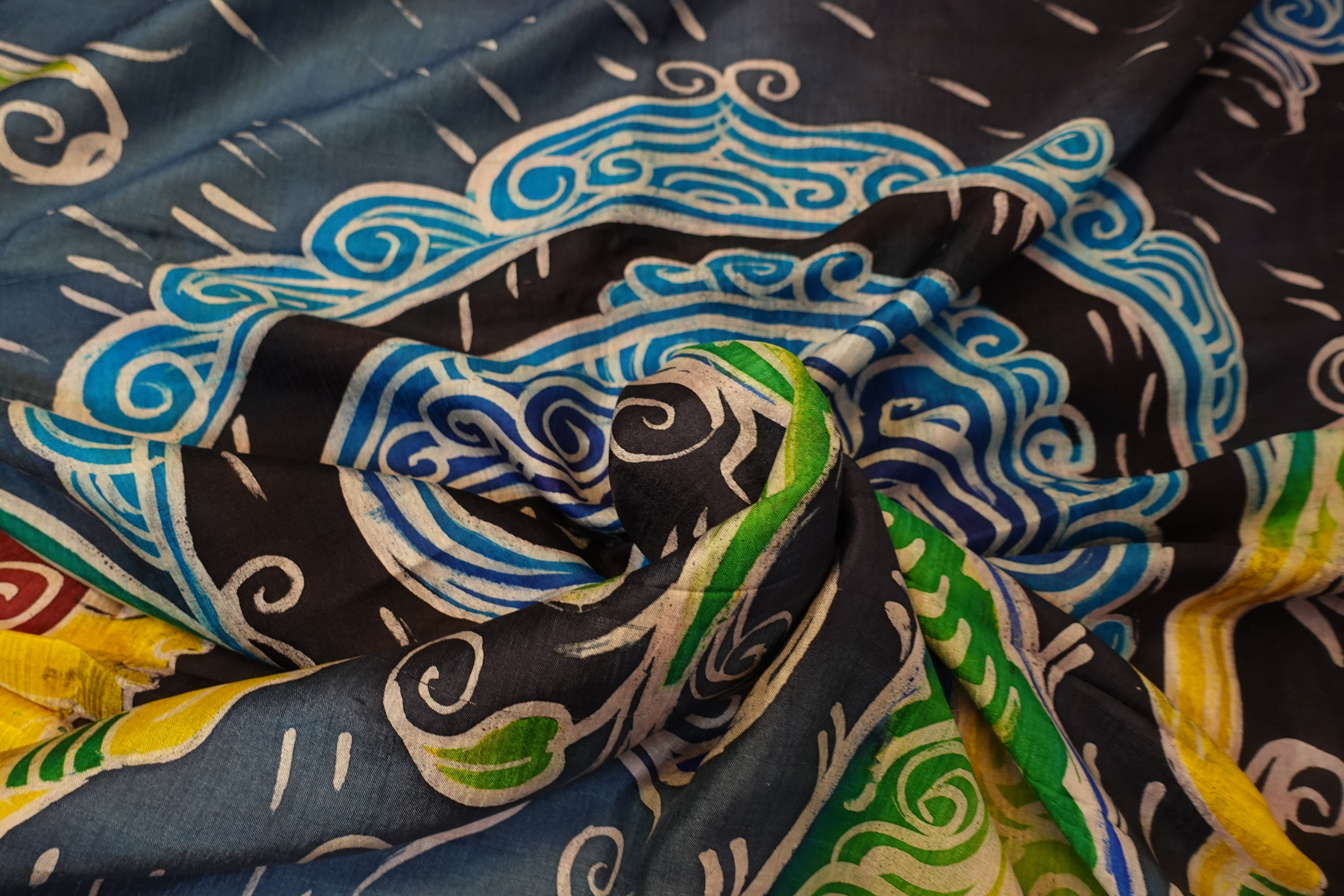 Pure Silk Hand Painted Barshamangal Pattachitra